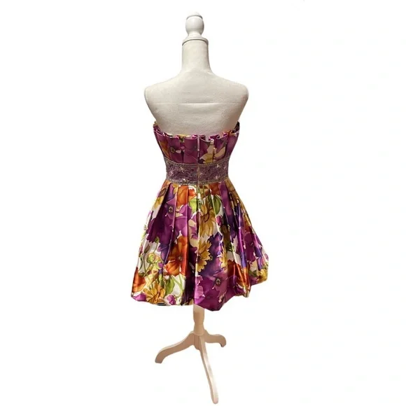 Authentic Tony Bowls Le Gala Short Prom Dress 110584 Multi Color Like New!!